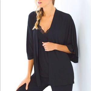 Soma Cool Nights Black Kimono Pajama Wrap